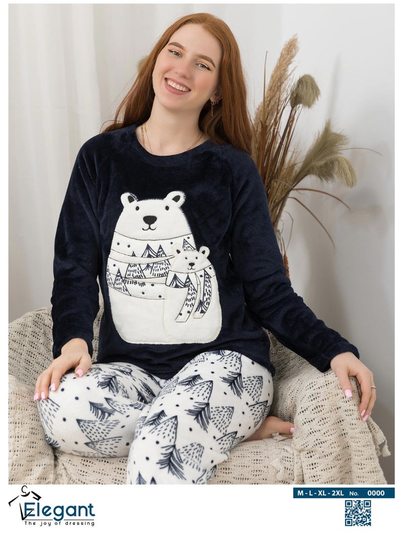 Elegant Polar PJ Navy - Teddy Hug - Image 1